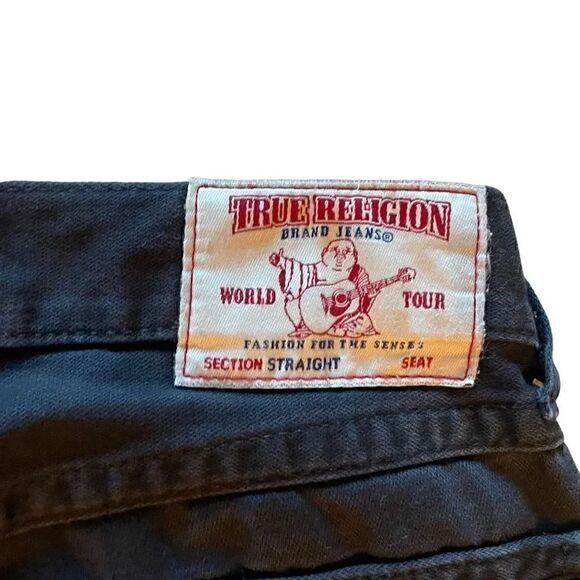 True Religion Jeans  Denim Horseshoe Back  Pockets Straight Black   29 #1502 - Picture 7 of 15